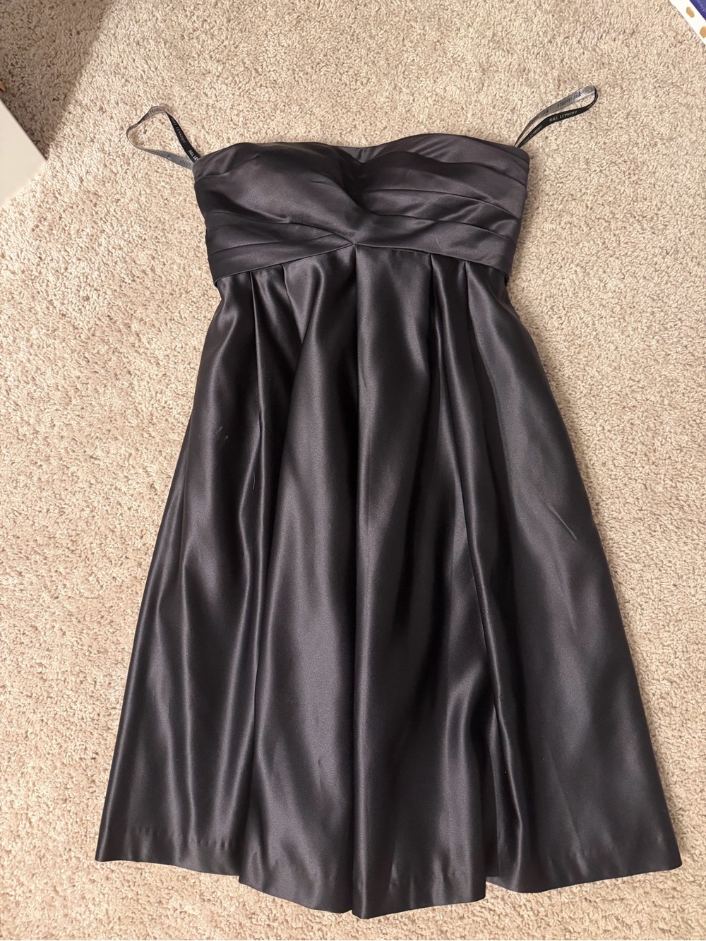 Bill Levkoff Strapless Black Satin Party Dress